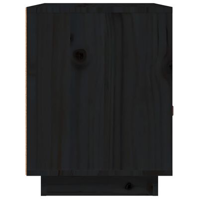 vidaXL Comodini Nero 2 pz 40x34x45 cm in Legno Massello di Pino