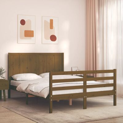 vidaXL Giroletto senza Materasso Ambra Small Double in Legno Massello