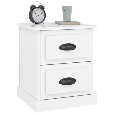 vidaXL Comodino Bianco Lucido 39x39x47,5 cm in Legno Multistrato