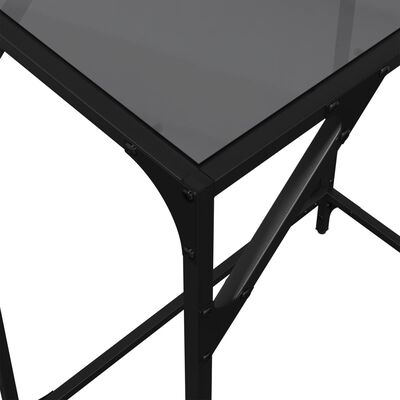 vidaXL Tavolino Consolle con Piano in Vetro Nero 60x35x81cm in Acciaio