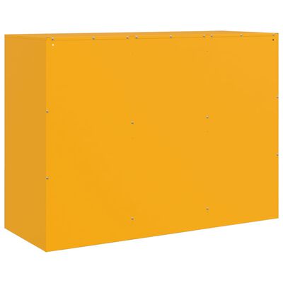 vidaXL Credenza Giallo Senape 99x39x73 cm in Acciaio