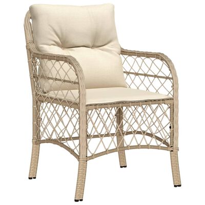 vidaXL Set da Pranzo da Giardino 9 pz con Cuscini Beige in Polyrattan