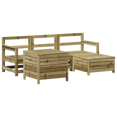 vidaXL Set Divani da Giardino 5 pz in Legno Impregnato di Pino