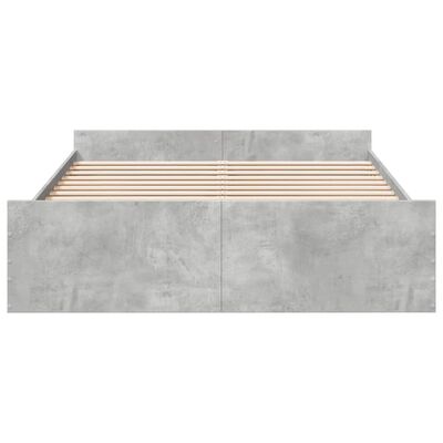 vidaXL Giroletto Cassetti Grigio Cemento 140x200 cm Legno Multistrato