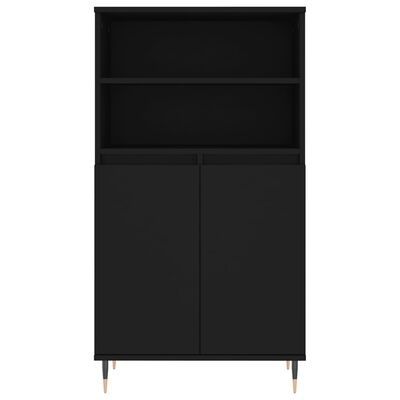 vidaXL Credenza Nera 60x36x110 cm in Legno Multistrato