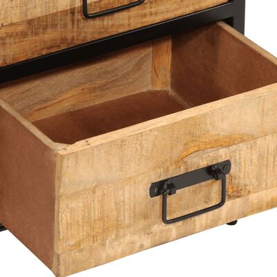 vidaXL Comodino con 2 Cassetti 40x35x53 cm Legno Massello Mango Grezzo