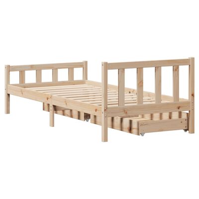 vidaXL Letto senza Materasso 75x190 cm in Legno Massello Pino