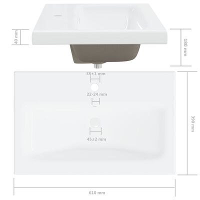 vidaXL Set Mobili da Bagno Bianco in Truciolato