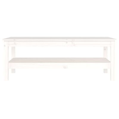 vidaXL Tavolino da Salotto Bianco 110x50x40 cm Legno Massello di Pino