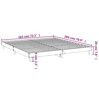 vidaXL Giroletto Rovere Sonoma 180x200 cm in Legno Multistrato