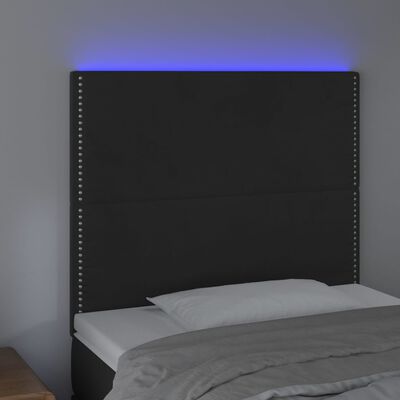 vidaXL Testiera a LED Nera 100x5x118/128 cm in Velluto