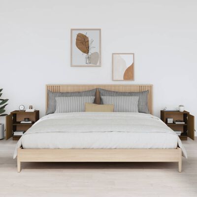 vidaXL Comodini 2 pz ambra 40x34x45 cm in Legno Massello di Pino