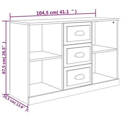 vidaXL Credenza Grigio Cemento 104,5x35,5x67,5 cm in Legno Multistrato