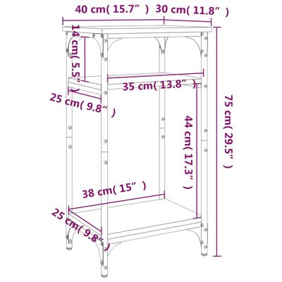 vidaXL Tavolino Nero 40x30x75 cm in Legno Multistrato