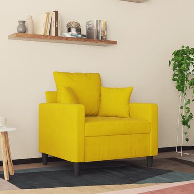 vidaXL Poltrona Giallo 60 cm Velluto