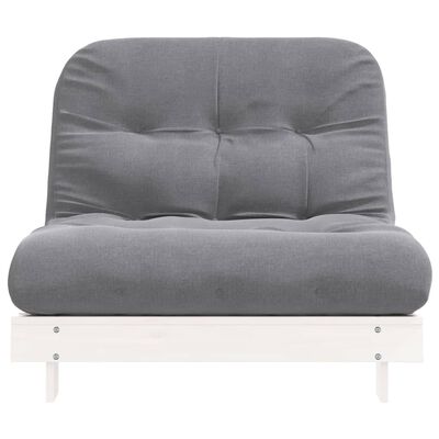 vidaXL Divano Letto Futon con Materasso Bianco 100x206x11cm Legno Pino