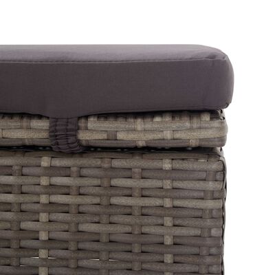 vidaXL Lettino Prendisole con Tettuccio e Cuscino in Polyrattan Grigio