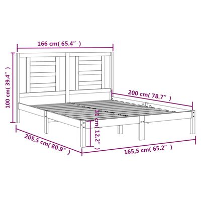 vidaXL Giroletto senza Materasso Bianco 160x200 cm Legno Massello Pino