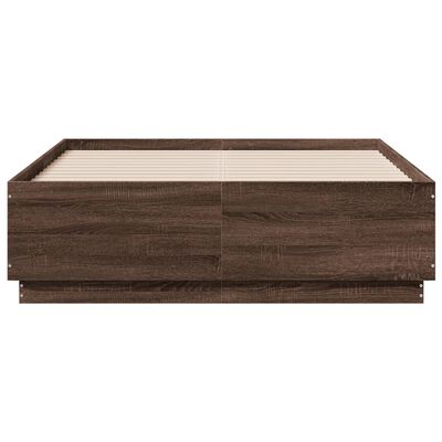 vidaXL Giroletto Luci LED Rovere Marrone 135x190 cm Legno Multistrato