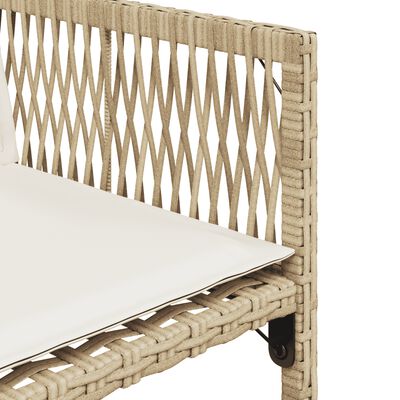 vidaXL Set da Pranzo da Giardino 7 pz con Cuscini Beige in Polyrattan