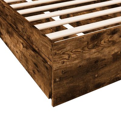 vidaXL Giroletto con Cassetti Rovere Fumo 75x190 cm Legno Multistrato