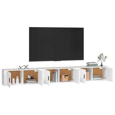 vidaXL Mobili Porta TV a Parete 3 pz Bianco 100x34,5x40 cm