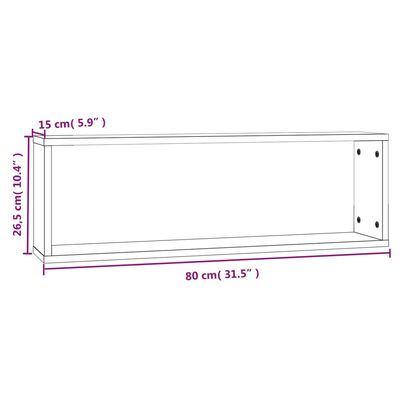 vidaXL Mensole Muro Cubo 4 Rovere Marrone 80x15x26,5 Legno Multistrato