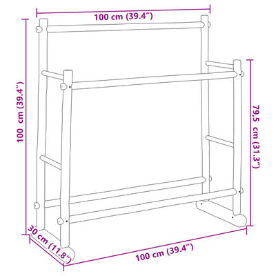 vidaXL Appendiabiti 100x30x100 cm in Bambù