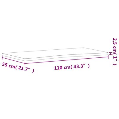 vidaXL Piano per Scrivania 110x(50-55)x2,5 cm Legno Massello di Faggio