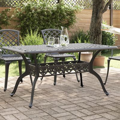 vidaXL Tavolo da Giardino Nero 150x90x72 cm in Alluminio Pressofuso