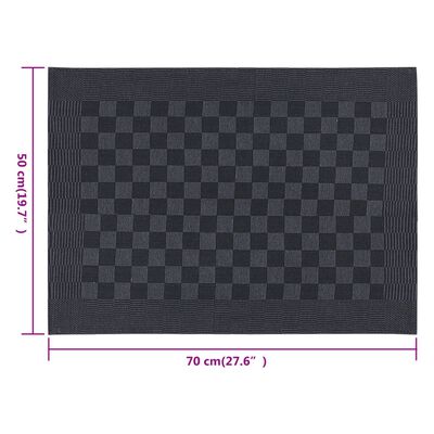 vidaXL Strofinacci da Cucina 20 pz Neri e Grigi 50x70 cm in Cotone