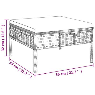 vidaXL Set Divani da Giardino 5 pz con Cuscini in Polyrattan Grigio