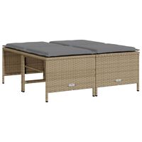 vidaXL Sgabelli da Giardino con Cuscini 4 pz Beige in Polyrattan