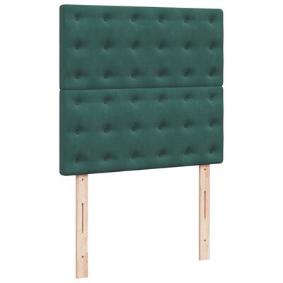 vidaXL Giroletto a Molle con Materasso Verde Scuro 90x190 cm Velluto