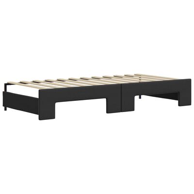 vidaXL Divano Letto Estraibile con Materassi Nero 90x200 cm Similpelle