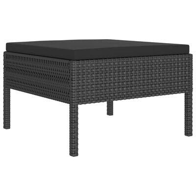 vidaXL Set Divani da Giardino 11 pz con Cuscini in Polyrattan Nero