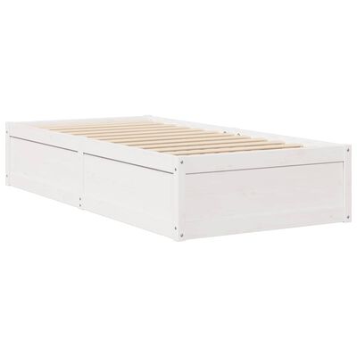 vidaXL Letto senza Materasso Bianco 75x190 in Legno Massello di Pino