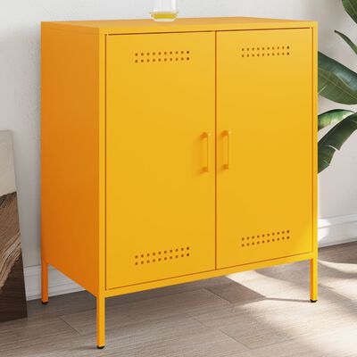 vidaXL Credenza Giallo Senape 68x39x79 cm in Acciaio