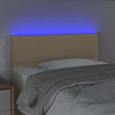 vidaXL Testiera a LED Crema 90x5x78/88 cm in Tessuto