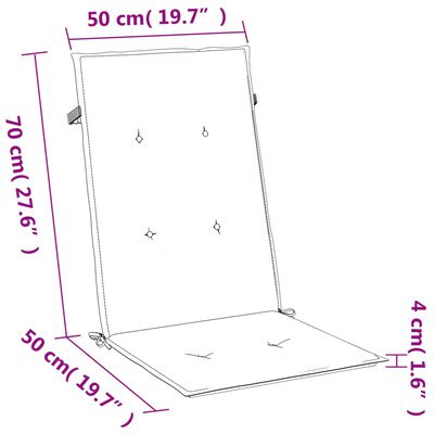 vidaXL Cuscini Sedia Schiena Alta 4 Rosso Mélange 120x50x4 Tessuto