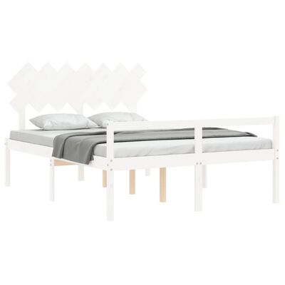 vidaXL Letto per Anziani con Testiera Bianco 140x200 cm Legno Massello