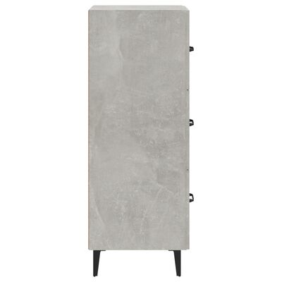 vidaXL Credenza Grigio Cemento 34,5x34x90 cm in Legno Multistrato