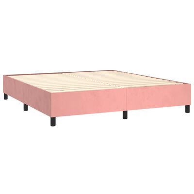 vidaXL Giroletto a Molle con Materasso Rosa 200x200 cm in Velluto