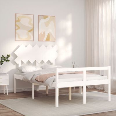 vidaXL Letto per Anziani con Testiera Bianco 120x200 cm Legno Massello