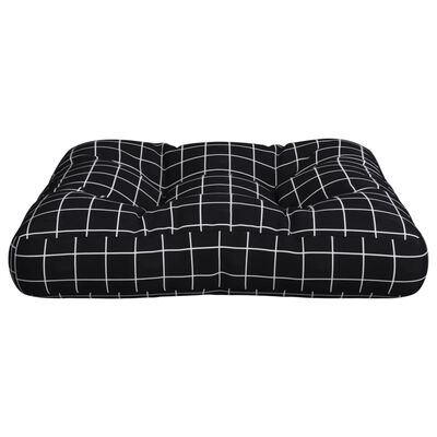 vidaXL Cuscino Pallet Motivo Quadri Nero 60x61,5x10 cm Tessuto Oxford