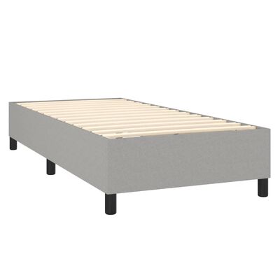 vidaXL Letto a Molle Materasso e LED Grigio Chiaro 100x200 cm Tessuto