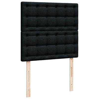 vidaXL Giroletto a Molle con Materasso Nero 100x200 cm in Tessuto