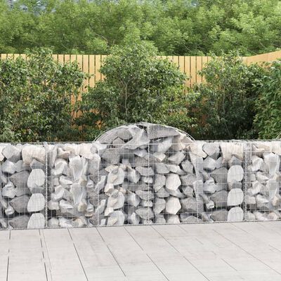 vidaXL Cesti Gabbioni ad Arco 10 pz 200x50x80/100 cm Ferro Zincato