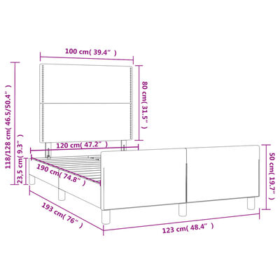 vidaXL Giroletto con Testiera Marrone Scuro 120x190 cm in Tessuto