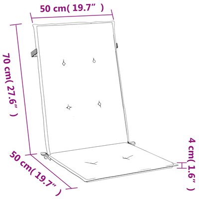 vidaXL Cuscini Sedia Schiena Alta 2 Antracite Mélange 120x50x4 Tessuto